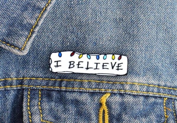 

jewelry i believe brooch pins enamel great gifts fashion alloy plated pin gift for women girl9947142, Gray