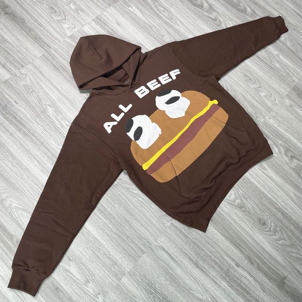 

men's hoodies sweatshirts frog drift sweatshirt hoodie for men cpfm burger cartoon foam print plus velvet baggy funny warm fashion stre, Black
