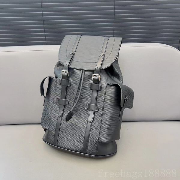 

classic designer backpack men's outdoor backpack men's travel backpack luxury embossed 100% matching leather gold chain shoulder c