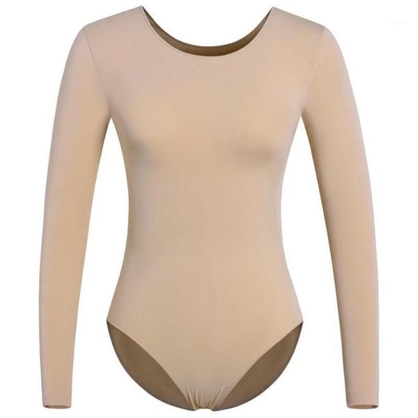 

women seamless nude camisole skin gymnastics leotard dance ballet long sleeve underwear1281g, Black;red