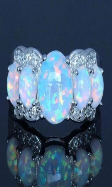 

new selling the multicolored opal ring european and american style five gemstones creative full diamond engagement ring98008378123491, Silver
