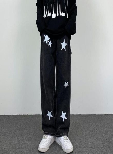 

men039s jeans pants men39s hip hop retro pentagram straight wide leg loose women39s y2k casual menmen039s8270424, Blue