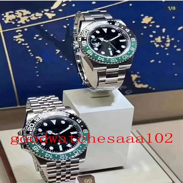 

new version left-handed mens watches 40mm gmt cal 3186 126720 126720vtnr-0001 cerachrom 904l steel cal 3285 movement mechanical au219t, Slivery;brown