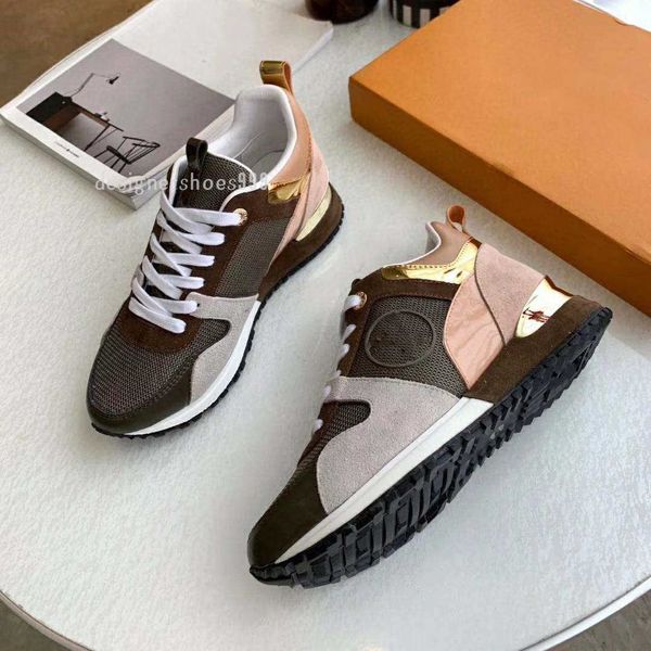 

designer run away trainer mens women shoes calf leather and patent canvas shoes mesh color white black sneaker retro splicing fashion sneake