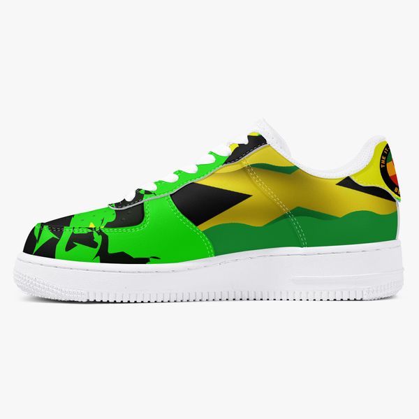 

customized shoes men's fashionable casual shoes diy women's shoes white sole, yellow green, and black shoe body 3697