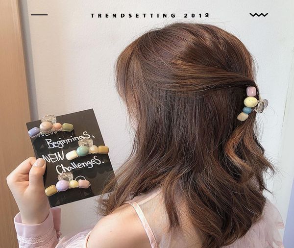 

60pcslot diy simple multi acrylic back of the head hair clips assorted colors hair claws hair styling tool accessories ha10361072348