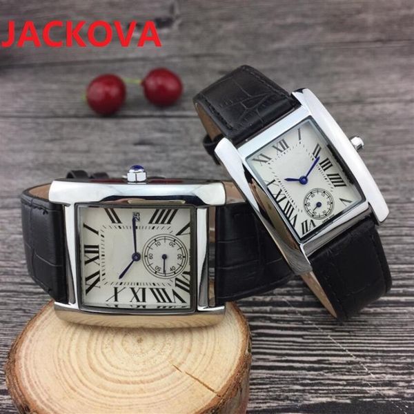 

casual women men square dial watches dress famous designer leather strap quartz movement gift clock classic atmosphere business wr282i, Slivery;brown