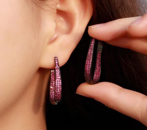 

fashion charm hoop earring designer for women party jewelry south american white rose aaa cubic zirconia copper 18k gold silver di6088495, Golden;silver