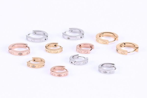 

woman fashion love open ear studs designer earrings exquisite simple letter jewelry hip hop stud earring women titanium steel diam7346453, Golden;silver