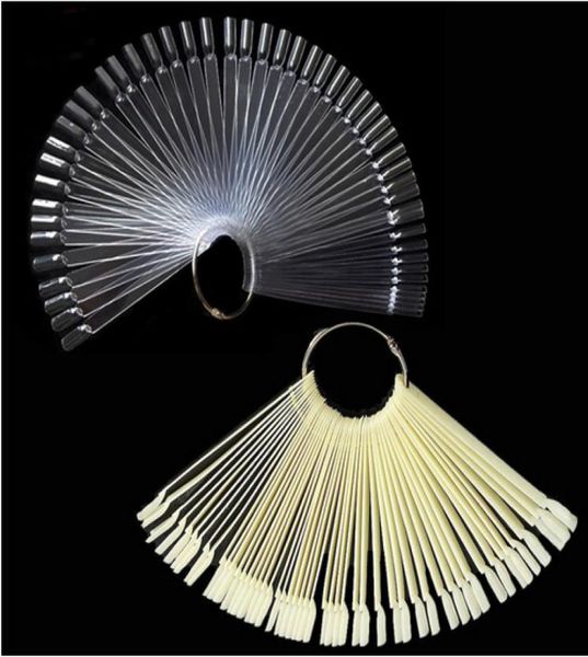 

50pcs false nail tips fan shaped fake nail art tips polish uv gel sticker clear natural decoration display stick gel salon tool5437620, Red;gold
