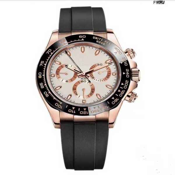 

rolaxs watch mens wristwatch master design sports ceramic ring rose gold stainless steel case rubber strap foldi v3kw, Slivery;golden
