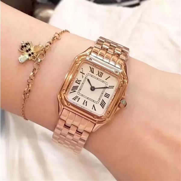 

montre de luxe 2021 women watches new fashion 22mm dial gold silver stainless steel quartz lady watch with diamond dr2536, Slivery;brown
