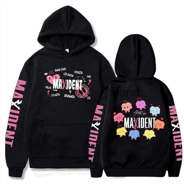 

hoodies sweatshirts stray kids maniac world tour hoodie korean fashion straykids maxident women's cotton sweatshirt kpop clothes woman, Black