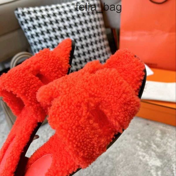 

bear furry hers dsigner winter wool higteddy version sandal oran slippers designer slipper shoes slippers 2023 women lamb fur one piece flat
