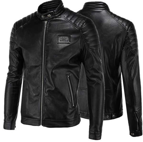 

short black 5xl jacket for mens pu leather slim mens jacket coats stand collar autumn wild motorcycle long sleeve overcoat men j164306390