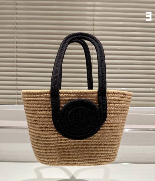 

women's straw bag latest design simple and practical designer women's handbag luxury gold letter water bucket crossbody bag casual