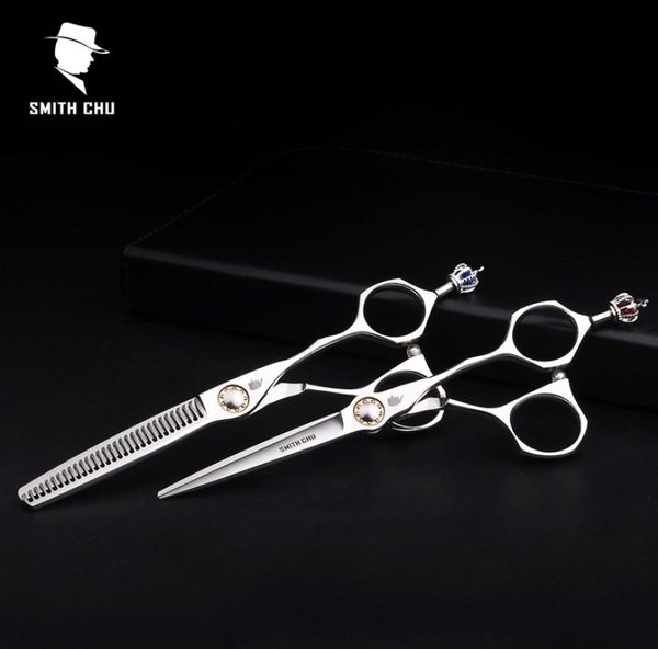 

smith chu crown xl156 6 inch 440c stainless professional salon barbers thinning scissors hairdress scissors sets9349947