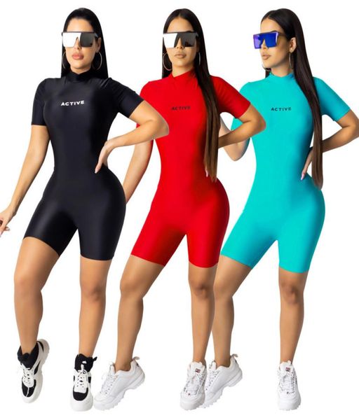 

desinger women short sleeve activewear skinny jumpsuits bodycon above knee jumpsuit club night moto biker romper playsuit clo3938604, Black;white
