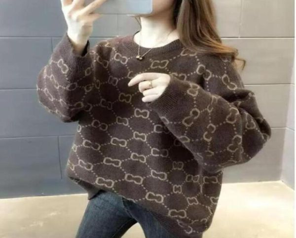 

2022gg new women039s sweater style knit cardigan xury ggity v neck loose elegaht thicked pull femme casual coat2242269, White;black