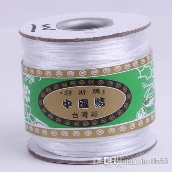 

j425 160m170yardslot balck red white multicolor chinese knot string nylon cord rope for crystal bracelet b62 w622868156, White;red