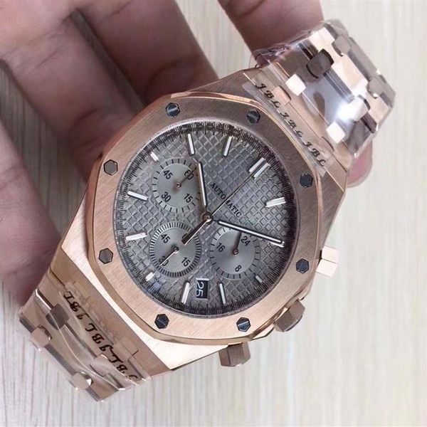 

4 style version rose gold 41mm dial japan vk quartz movement chronograph mans watches242f, Slivery;brown