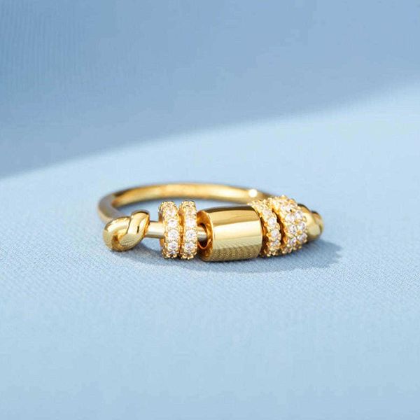 

band rings my daughter ring anti-anxiety ring with beads for girls rings gift wholesale r230822, Silver