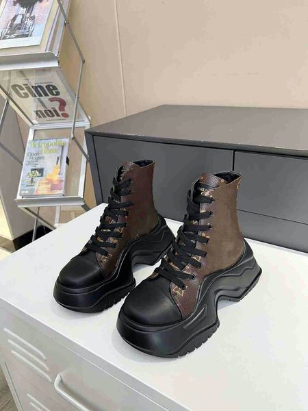 

designer boots fashion casual shoes increasing archlight sneakers shoe runner trainer woman thick platform casual flats suede leather size 3, Black