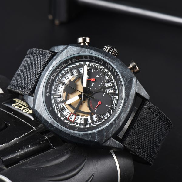 

mens luxury sports watches designer brand watch 3 dial quartz wristwatches men fashion silicone strap multi color military analog clock tag, Slivery;golden