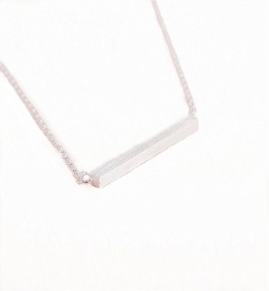 

fashion square bar pendant necklace 18k gold silver plated necklaces for women gift whole7562027