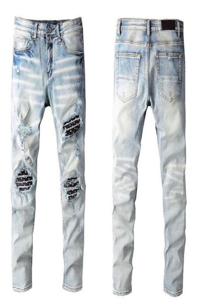 

popular mens jeans hiphop summer zipper hole washed jean am pant men designer clothes cool guy denim man jeans embroidery biker p5585081, Blue