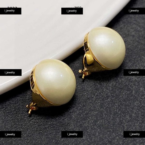 

earrings designer for women white hemispherical shape jewelry fashion logo gravure printing ear studs #including brand box new arrival, Golden;silver