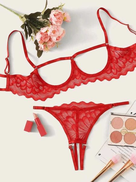 

set lingerie set hollow out underwear women' push up bra erotic for women 230808, Red;black