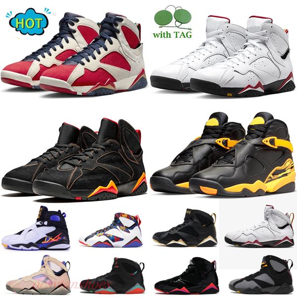 

7s men basketball shoes ray allen jumpman sneaker black gloss chrome playoff citrus sports trainers men women sneakers
