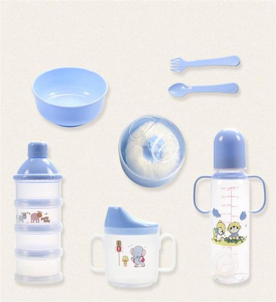 

2020 03 years old newborn bottle set new baby safe nontoxic outing supplies teapot kettle bowl spoon fork food storage box lj2016620990
