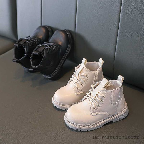 

boots new boots for children size riding boots for girl soft leather waterproof winter kids snow shoes toddler boys rubber boots r230822, Black;grey