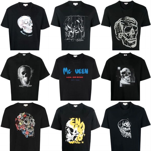 

designers mens t-shirts mcqueen mens womens tees letter pattern casual chest letter shirt luxurys clothing street alexanders mcqueen shorts, White;black