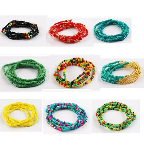 

belly chains woman jewelry waistbands single chain seed beads thin fashion body jewelry lady summer beach bikini african whol2453657, Silver