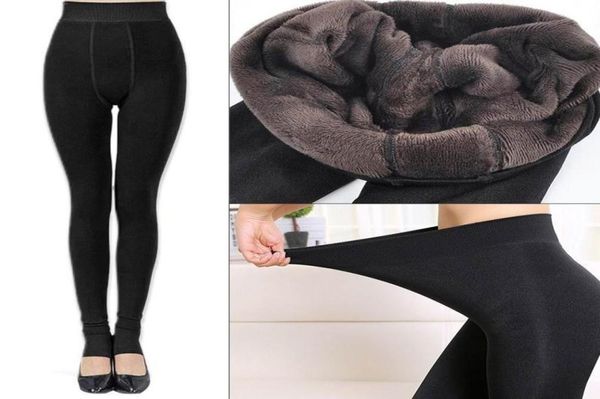

leggings for women women fleece leggings thick winter warm high stretch waist leggings skinny pants2775645, Black