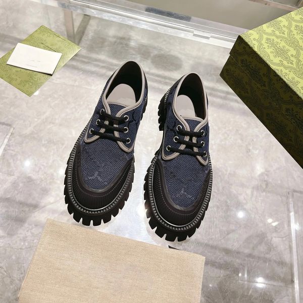 

luxury designer men ankle boots mountaineering interlocking lacing combat boots hiking knight women fashion jacquard denim letter casual boo, Black