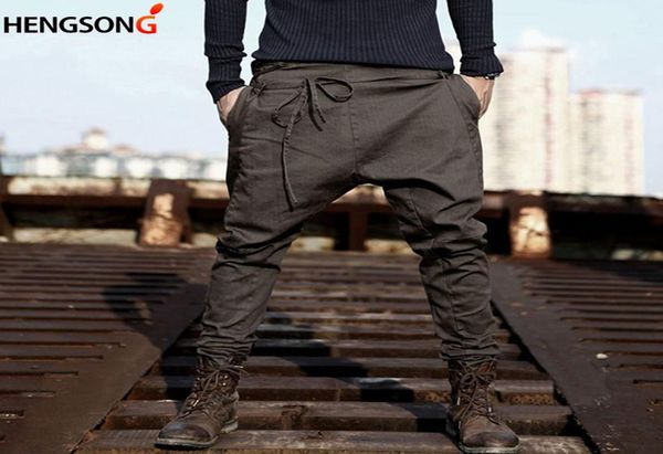 

men039s casual pants 2019 autumn spring clothes for male drawstring hip hop harem pants long trousers with pocket loose sweatpa6965859, Black