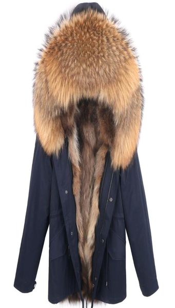 

2020 men real fur coat real raccoon fur hooded coat nature raccoon lining jackets parka men winter jacket7816162, Black