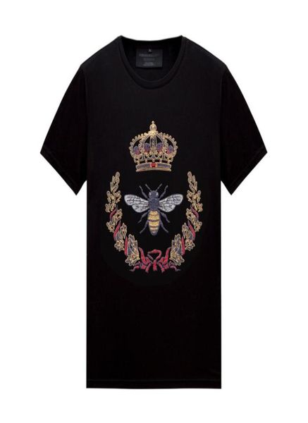 

mens rhine short sleeves t-shirts black - summer casual designer crew neck pullover shirts tees women mercerized cotton3093692, White;black