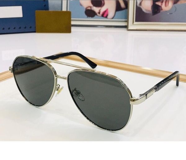 

2023 sunglasses silver black metal plank fullframe grey oval glasses available with box, White;black