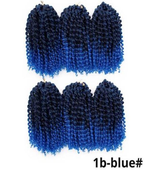 

xiu zhi mei 1bblue curly crochet hair marley braid hair kanekalon ombre braiding hair synthetic crochet braids7103638, Black