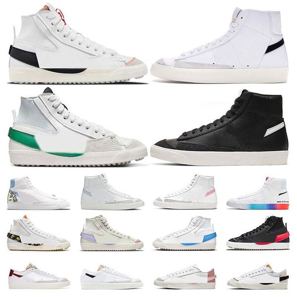 

2023 blazer mid 77 vintage running shoes for men women blazers black white ghost pine green platform trainers designer sneakers outdoor