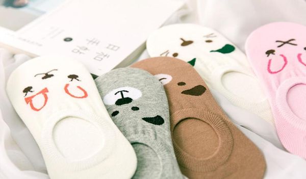 

10 pairs lovely womens casual cotton cute funny noshow ankle animal liner socks for size 588813661, Black;white