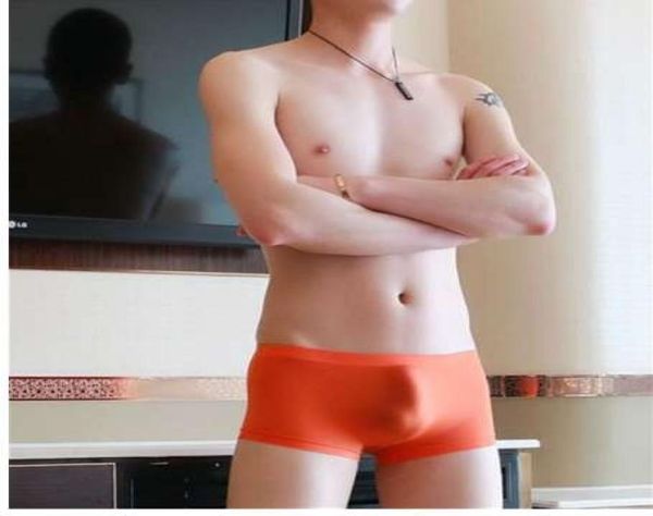 

seamless boxer men underwear transparent trunks bulge men039s shorts cuecas underpants8824570, Black;white