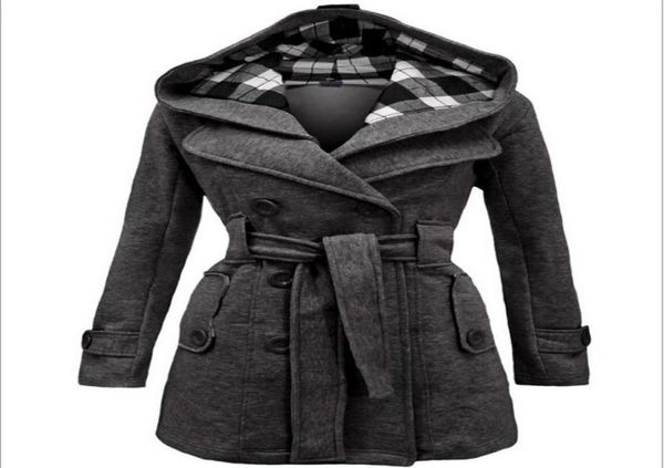 

new women coats 2015 europe station women039s fashion slim doublebreasted coat long hooded with belt winter cotton coats for w5518103, Black
