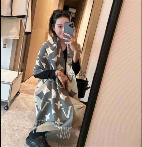 

scarves menwomen warm soft ultra long luxury printed scarf fashion brand shawl 18070cmaaaaa j230822, Blue;gray