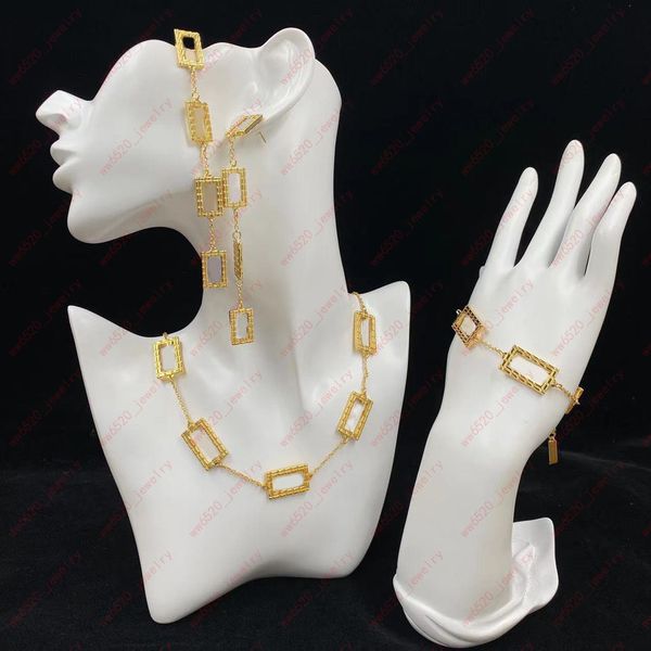 

designer metal rectangular alphabet necklaces, earring, bracelets, fashion classics, christmas, valentine's day, gifts, with box, Black